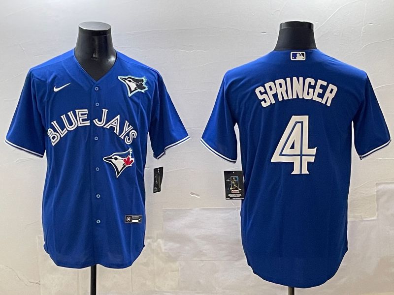 Men Toronto Blue Jays #4 Springer Blue Game 2025 Nike MLB Jersey style 3->toronto blue jays->MLB Jersey